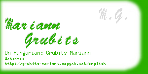 mariann grubits business card